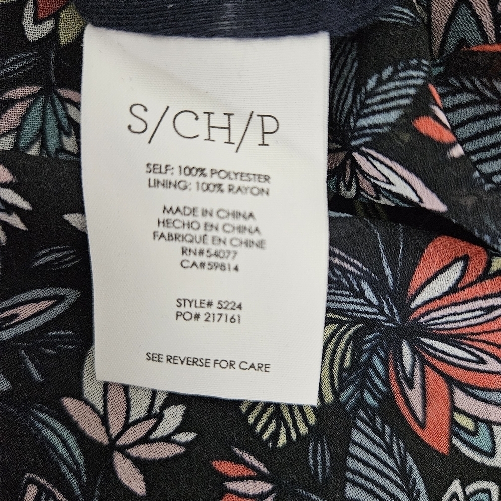 CAbi 5224 Flirt Cami Tank Top Black Floral Sleeveless Keyhole Neck Shirt Small - Picture 8 of 9